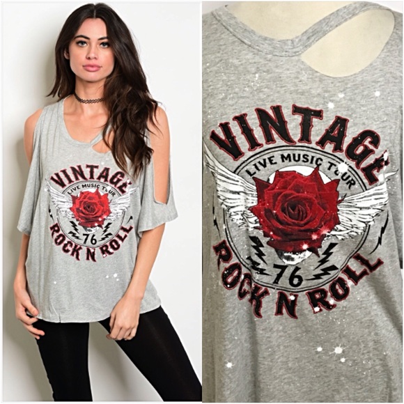 Tops - Distressed Vintage Rock Tee Top S/M